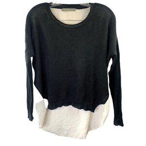 Finn & Clover Women's Black & White Sweater Shirt